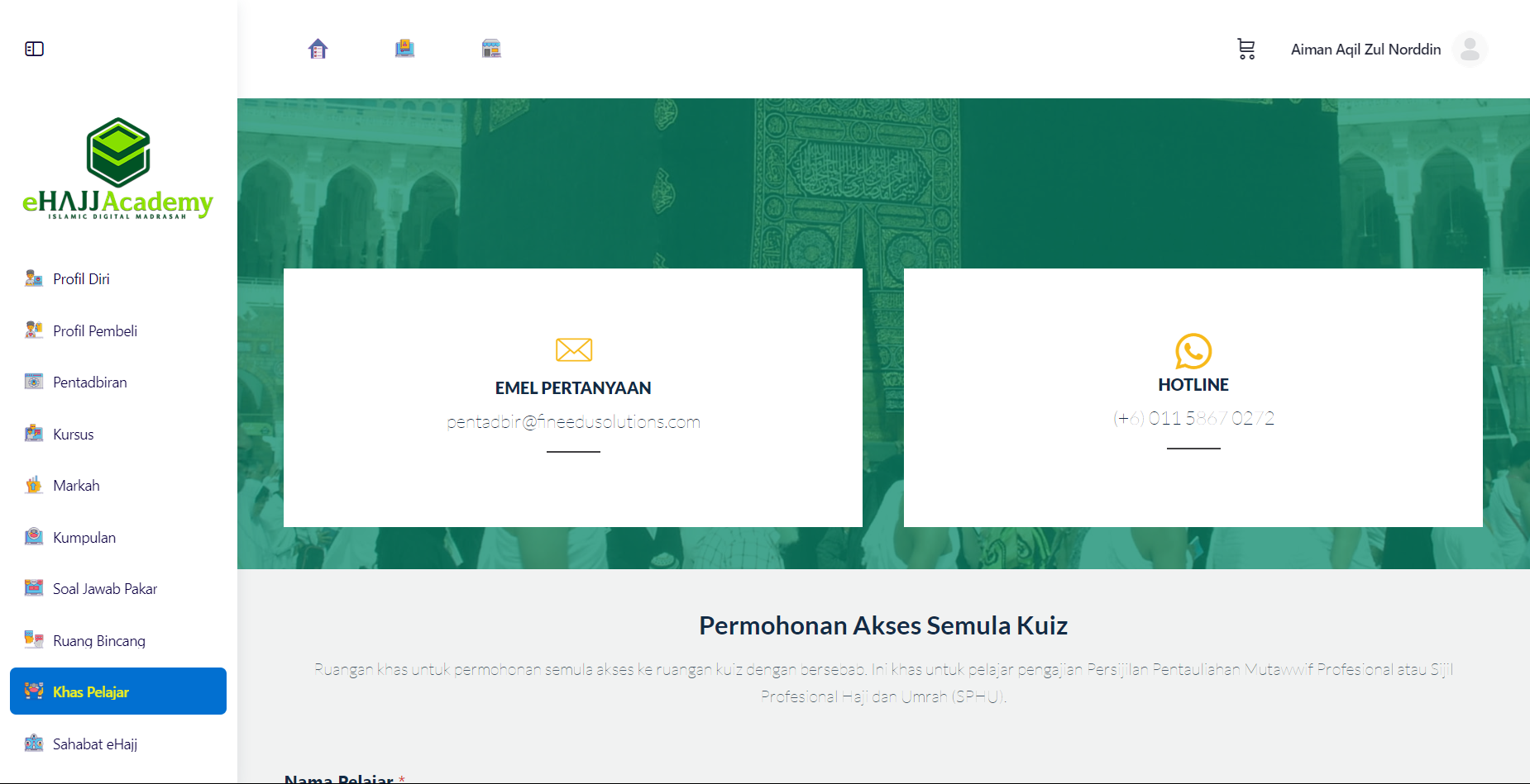 Khas Pelajar Page (Top)