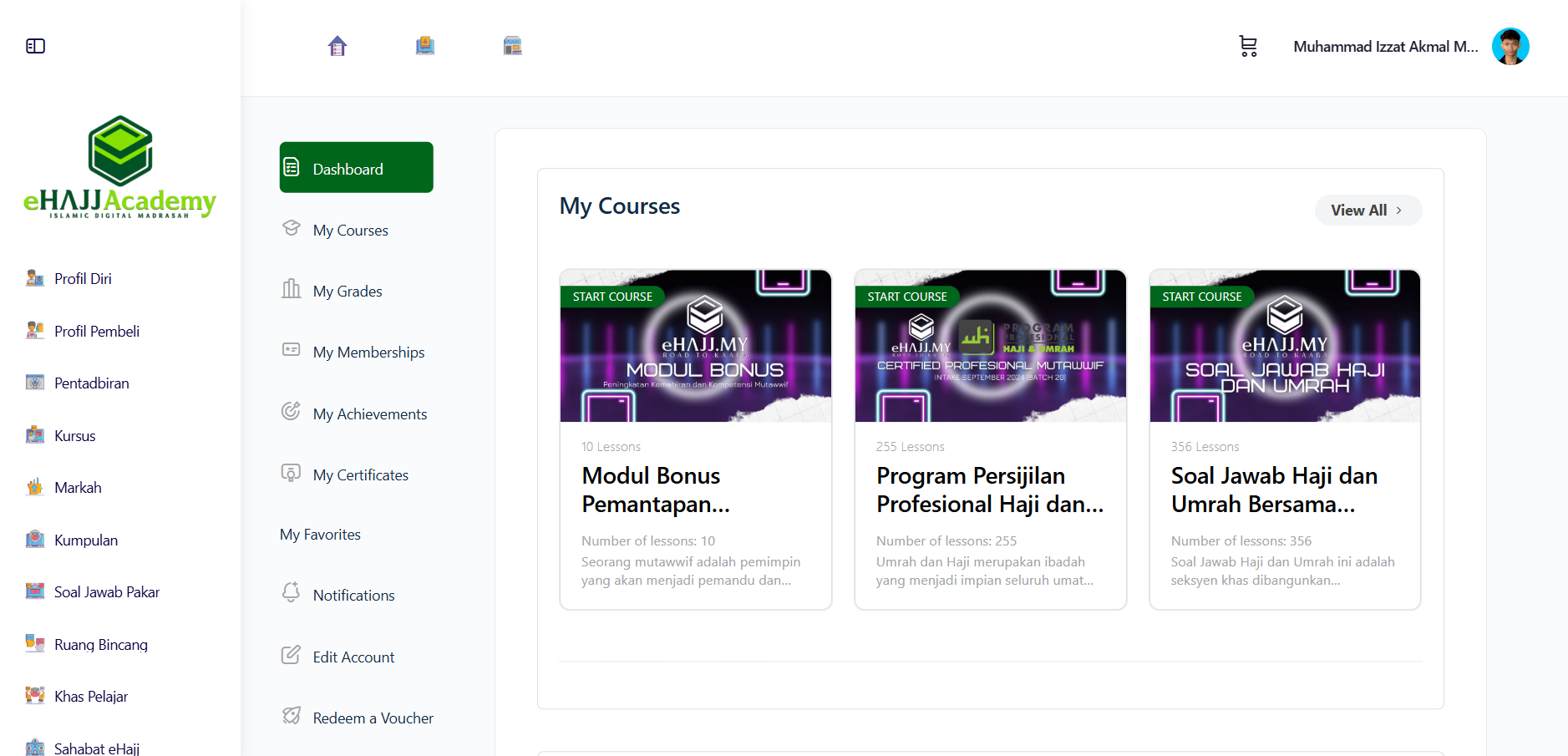 mycourses-page